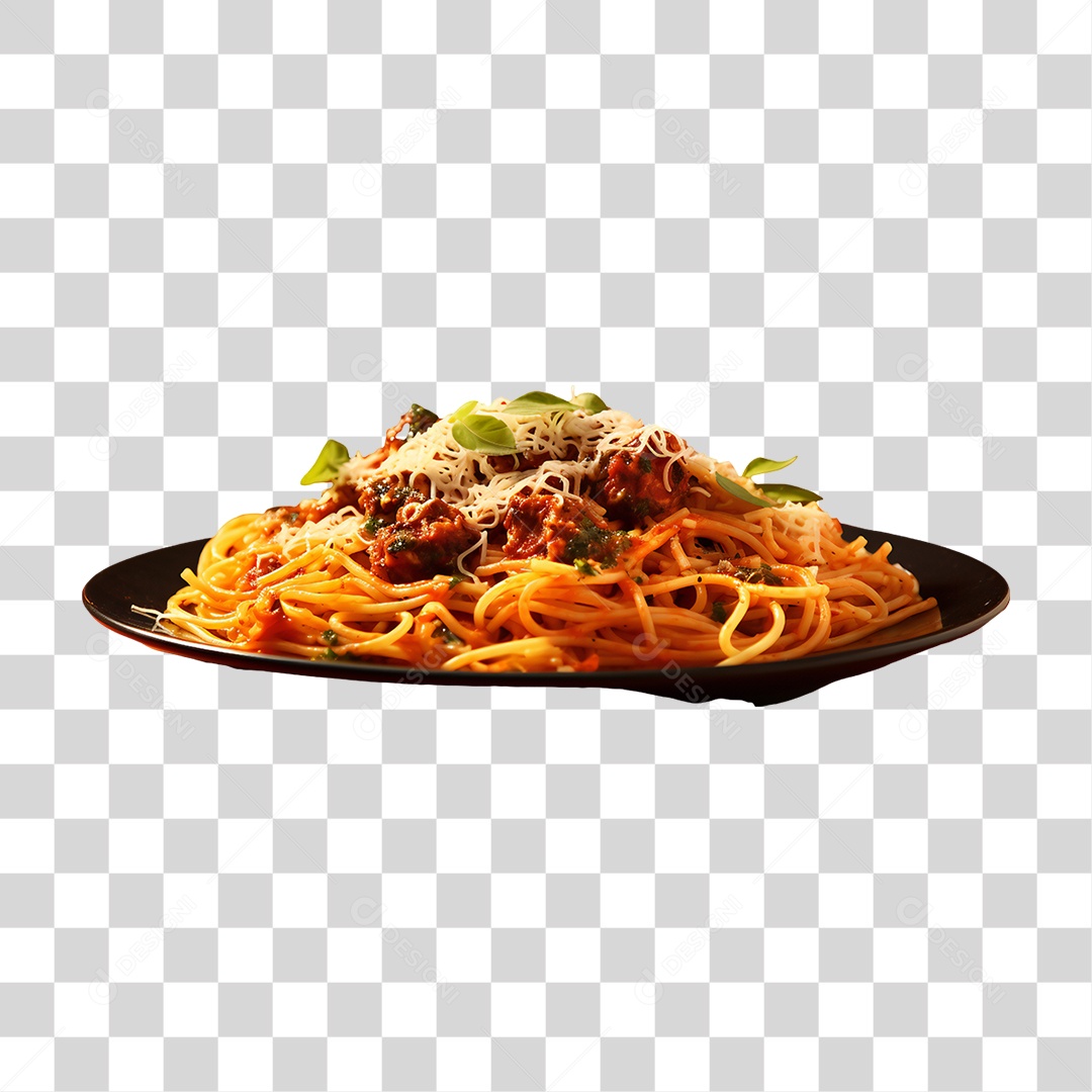 Prato de Macarronada com Carne Moída PNG Transparente
