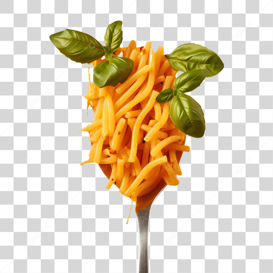 Garfo de Macarronada com Carne Moída PNG Transparente