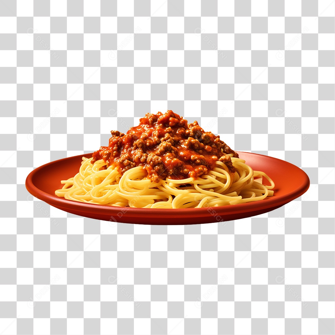 Prato de Macarronada com Carne Moída PNG Transparente