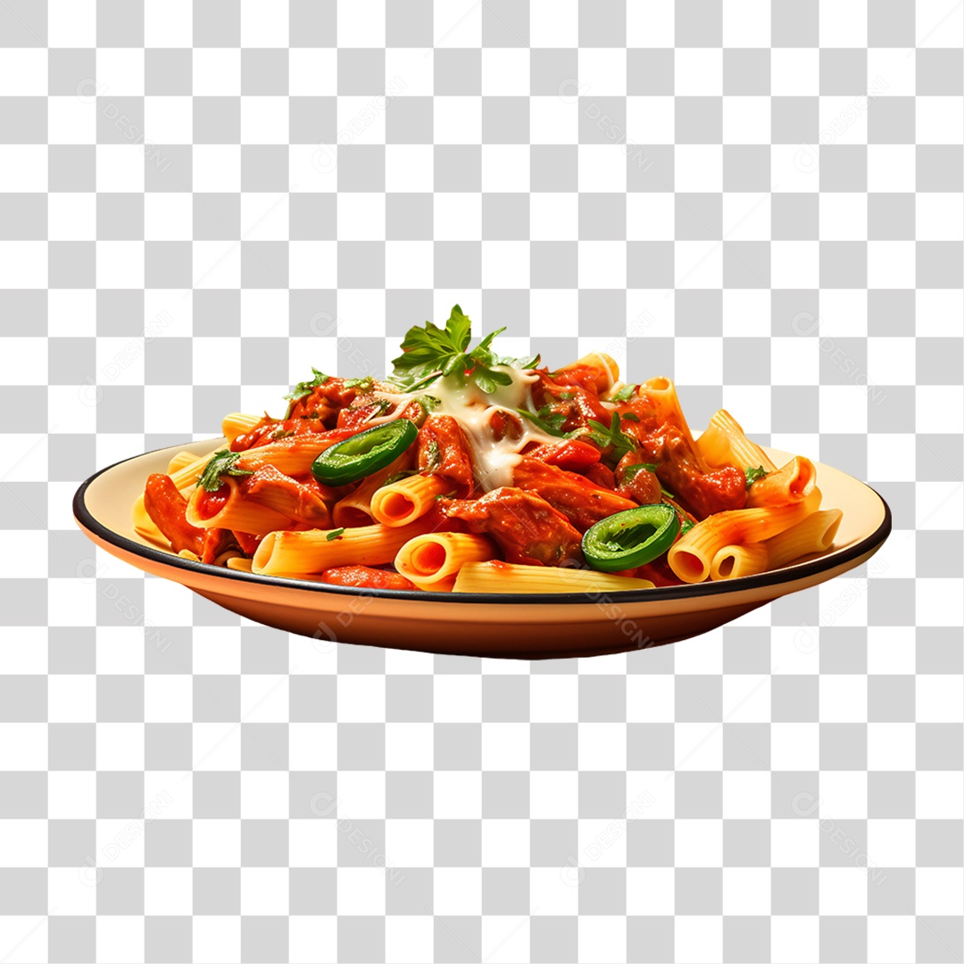 Prato de Macarronada com Carne Moída PNG Transparente