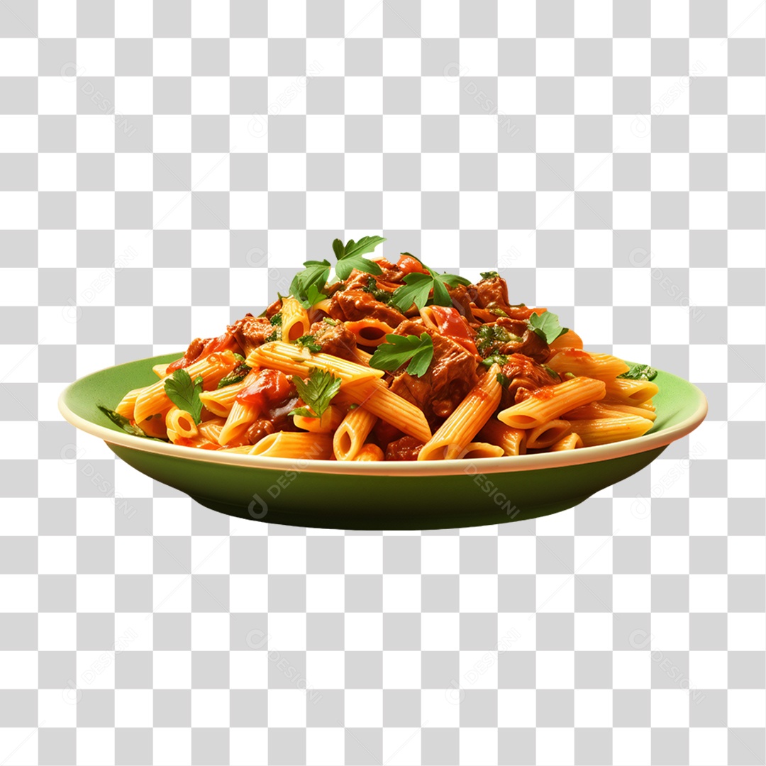 Prato de Macarronada com Carne Moída PNG Transparente