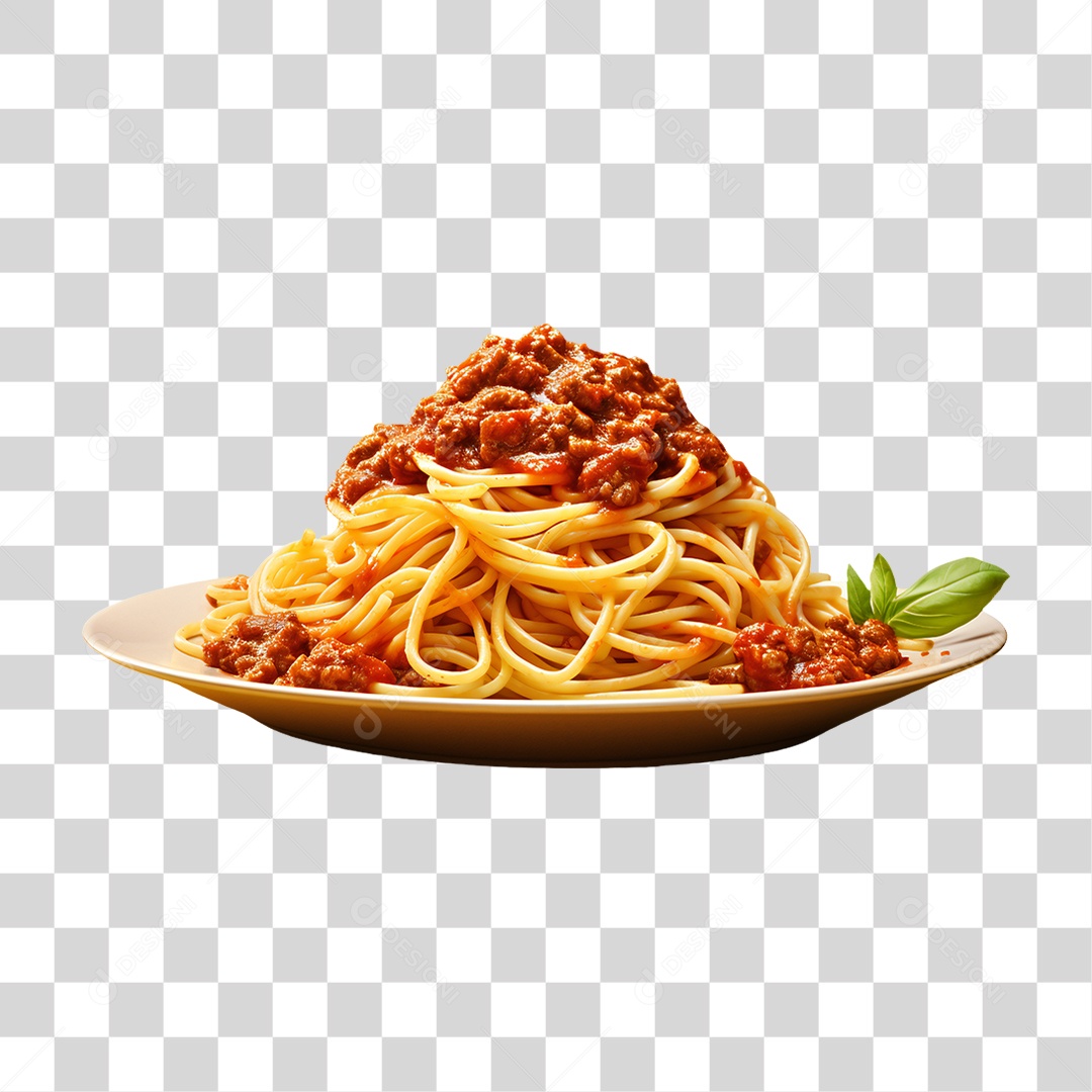 Prato de Macarronada com Carne Moída PNG Transparente