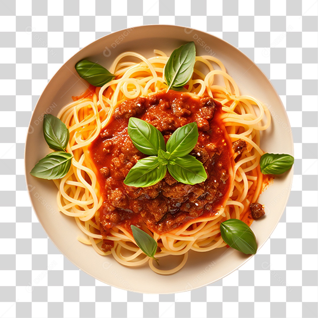 Prato de Macarronada com Carne Moída PNG Transparente
