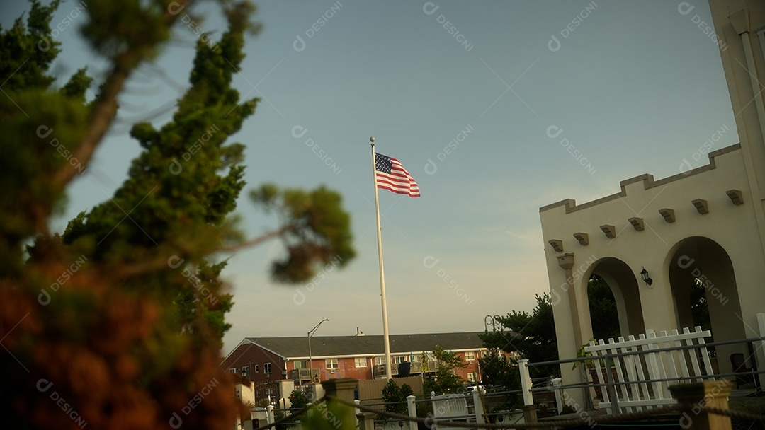 Vista de uma bandeira dos estados unidos