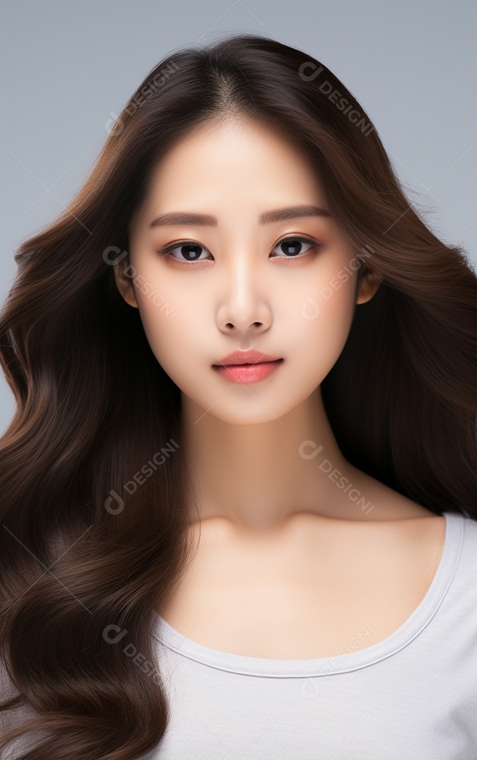 Linda mulher modelo com cabelos compridos