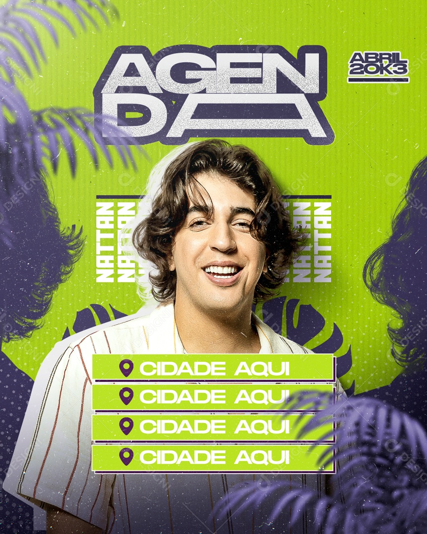 Flyer Feed Agenda Nattan Social Media PSD Editável