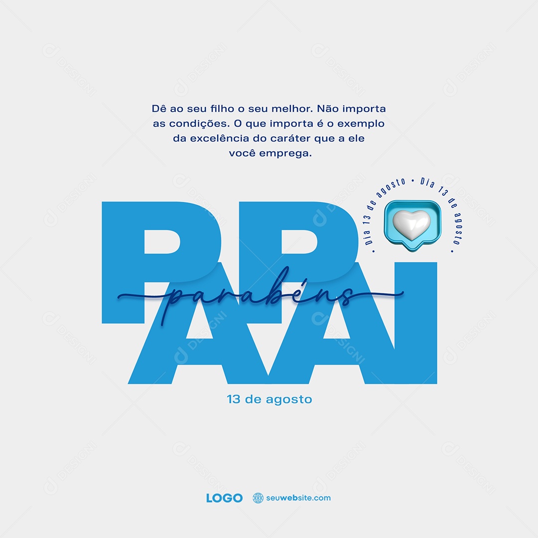 Papai Parabéns Social Media PSD Editável