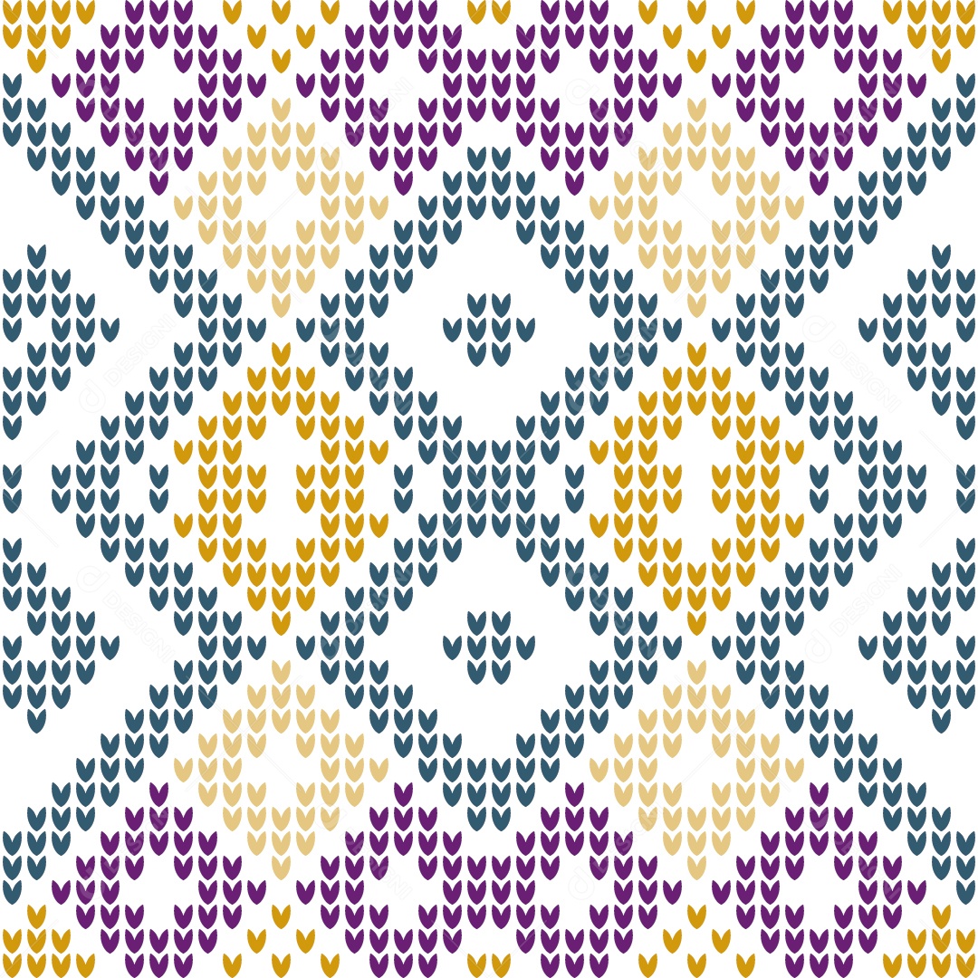 Ilustração de Padrões de Tricô Coloridos Vetor EPS