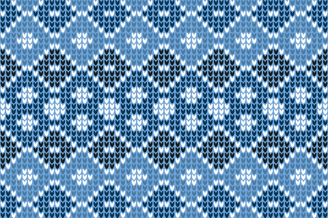 Padrões de Tricô Azul Ilustração Vetor EPS