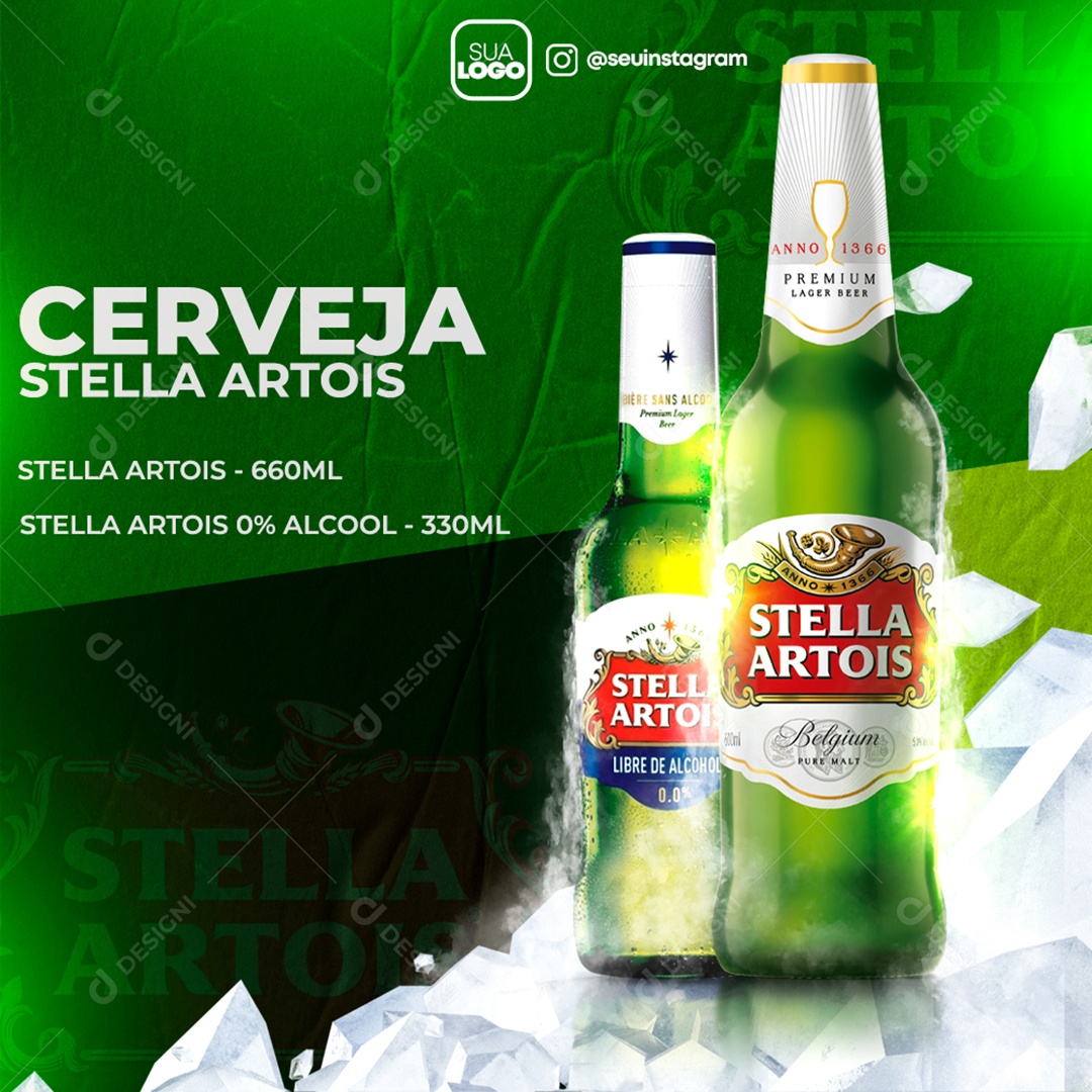 Cerveja Stella Artois Distribuidora Social Media PSD Editável