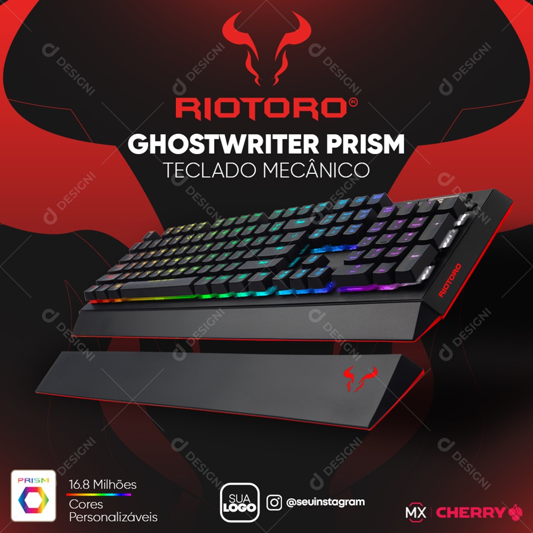 Riotoro Teclado Mecânico Social Media PSD Editável