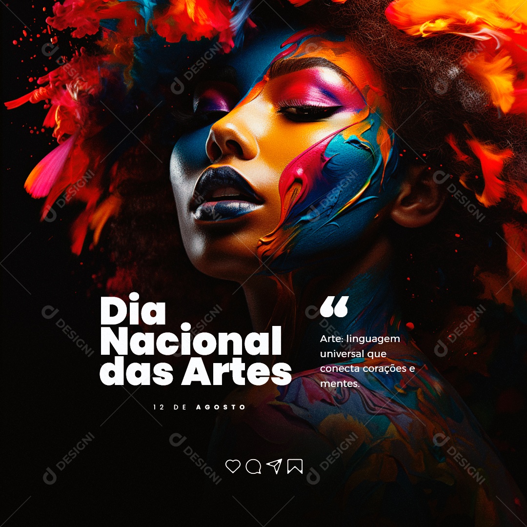 Dia Nacional Das Artes Linguagem Universal que Conecta Corações e Mentes Social Media PSD Editável
