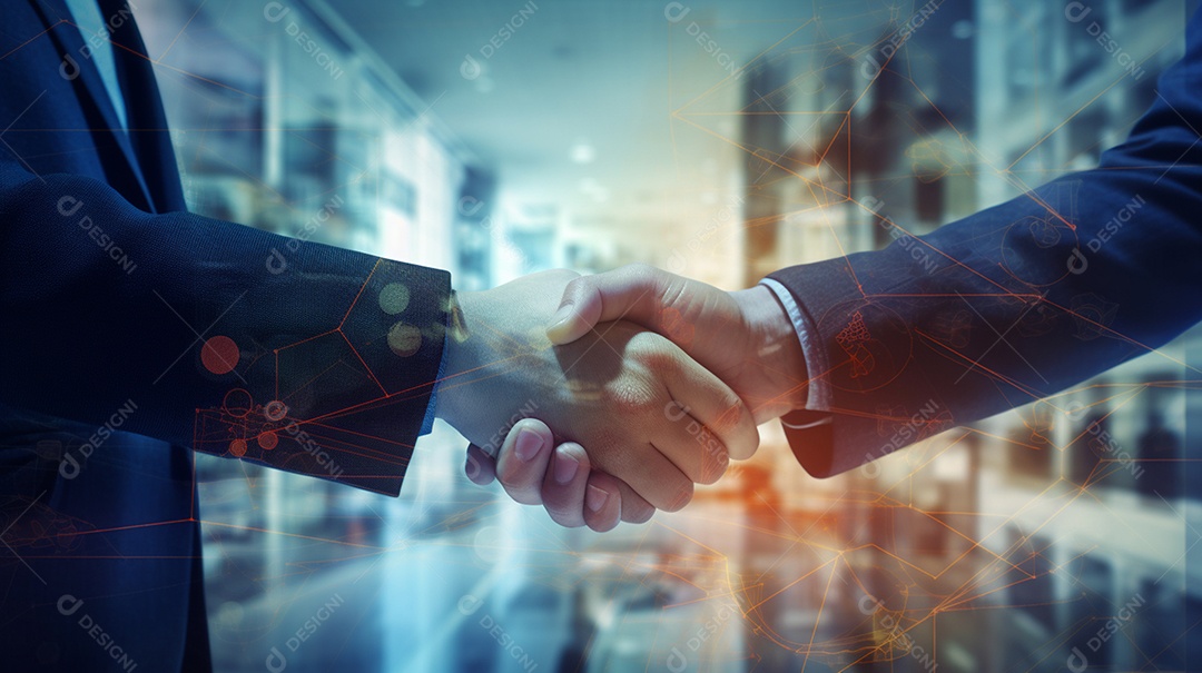 Dois verdadeiros homens de negócios apertam as mãos fechando négocios