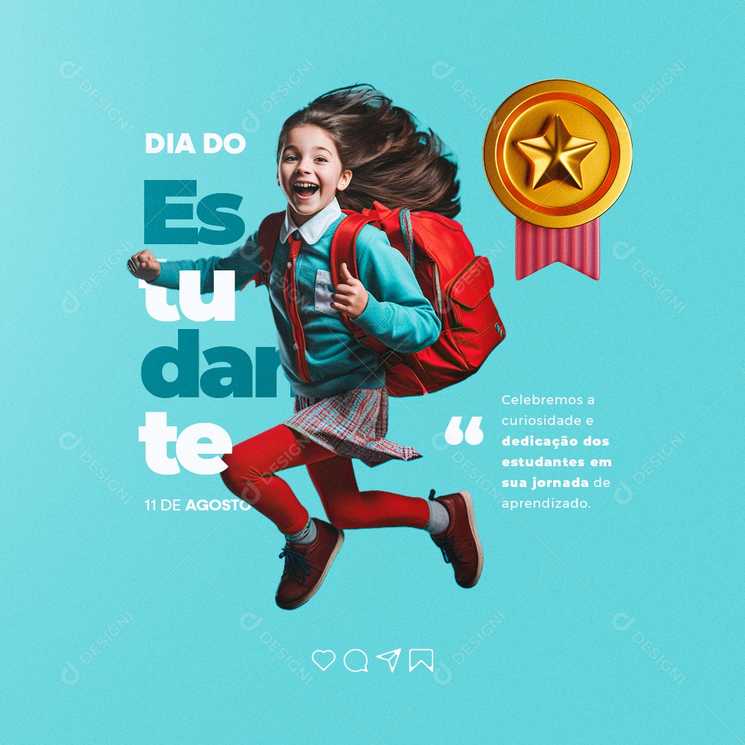 Dia Do Estudante 11 De Agosto Social Media PSD Editável