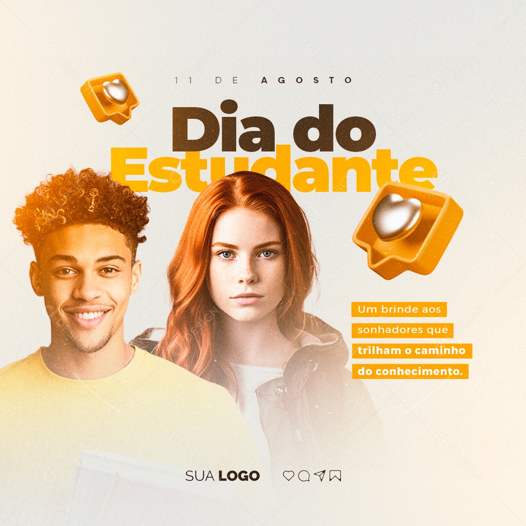 Dia Do Estudante Um Brinde aos Sonhadores Social Media PSD Editável