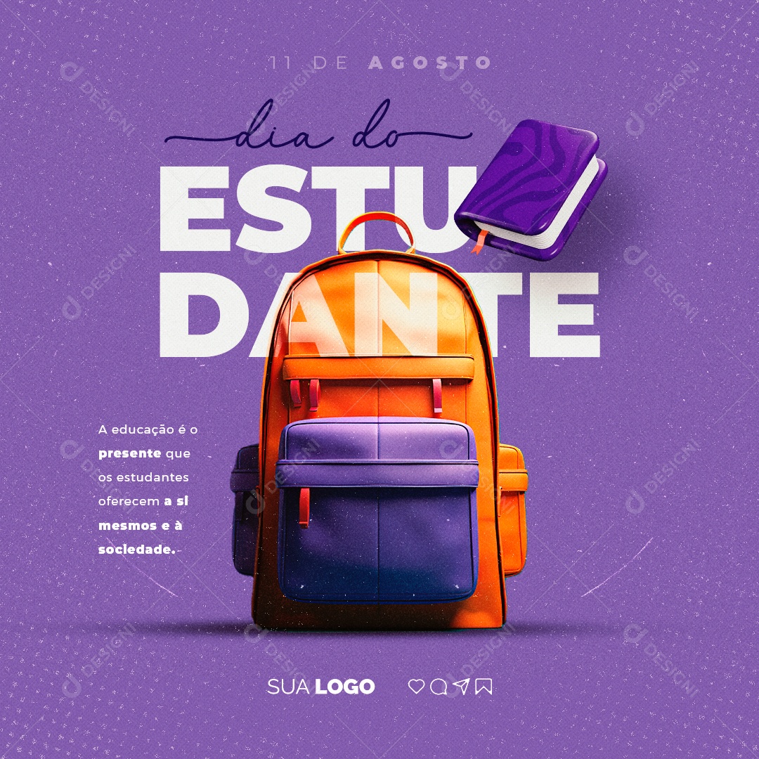 Dia Do Estudante A Educação é o Presente que os Estudantes Oferecem a Si Social Media PSD Editável