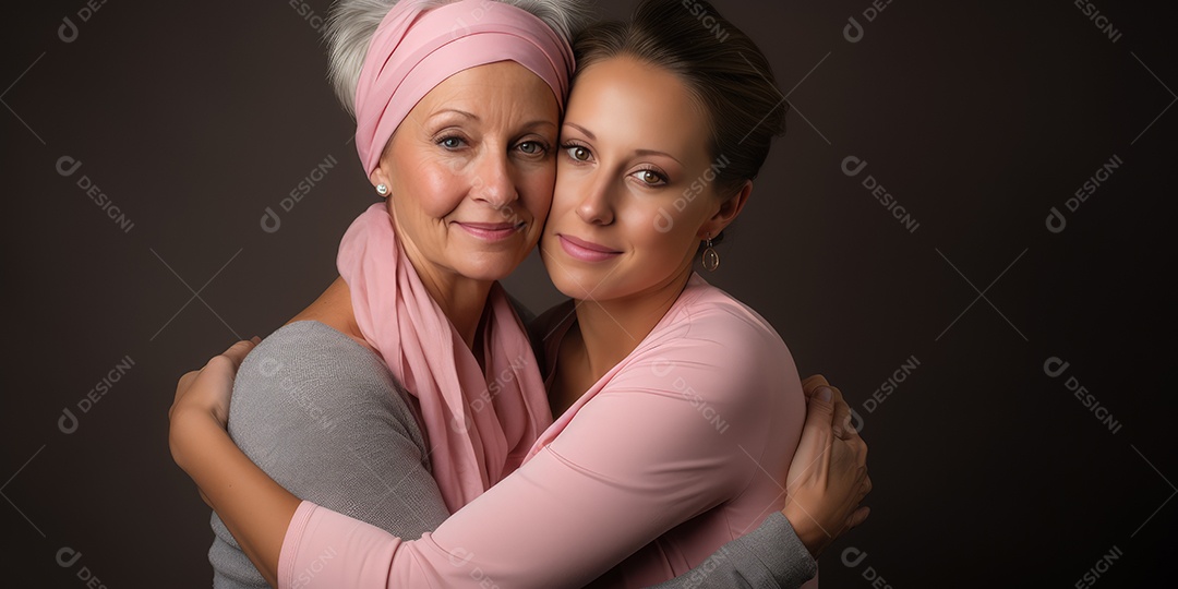 Linda mulher careca lutando contra o câncer de mama