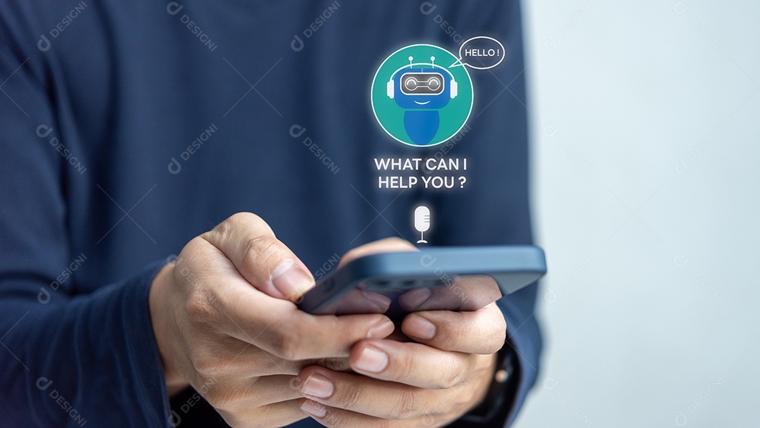 Conversa de chatbot Ai Tecnologia de Inteligência Artificial atendimento ao cliente on-line.