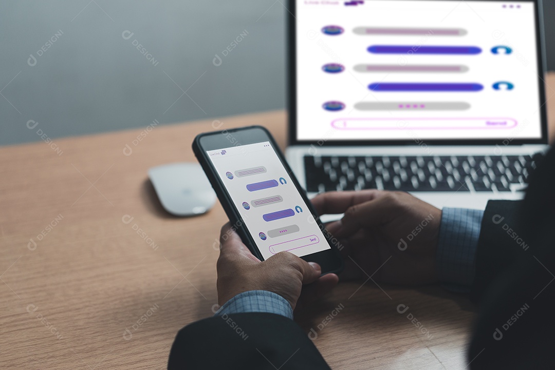 Conversa de chatbot Ai Tecnologia de Inteligência Artificial atendimento ao cliente on-line.