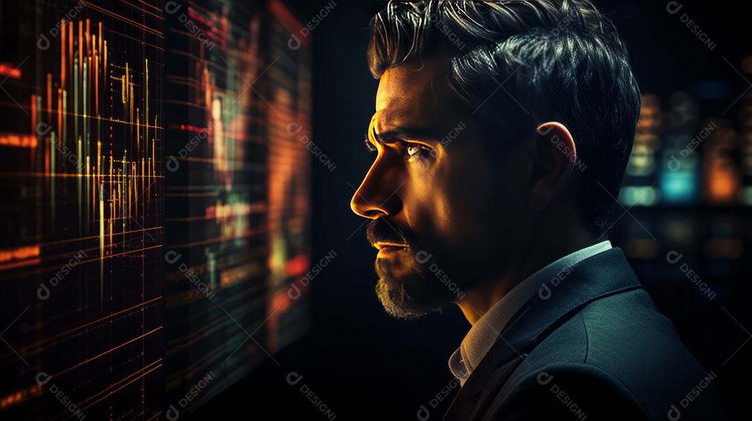 Um empresário na frente do forex.