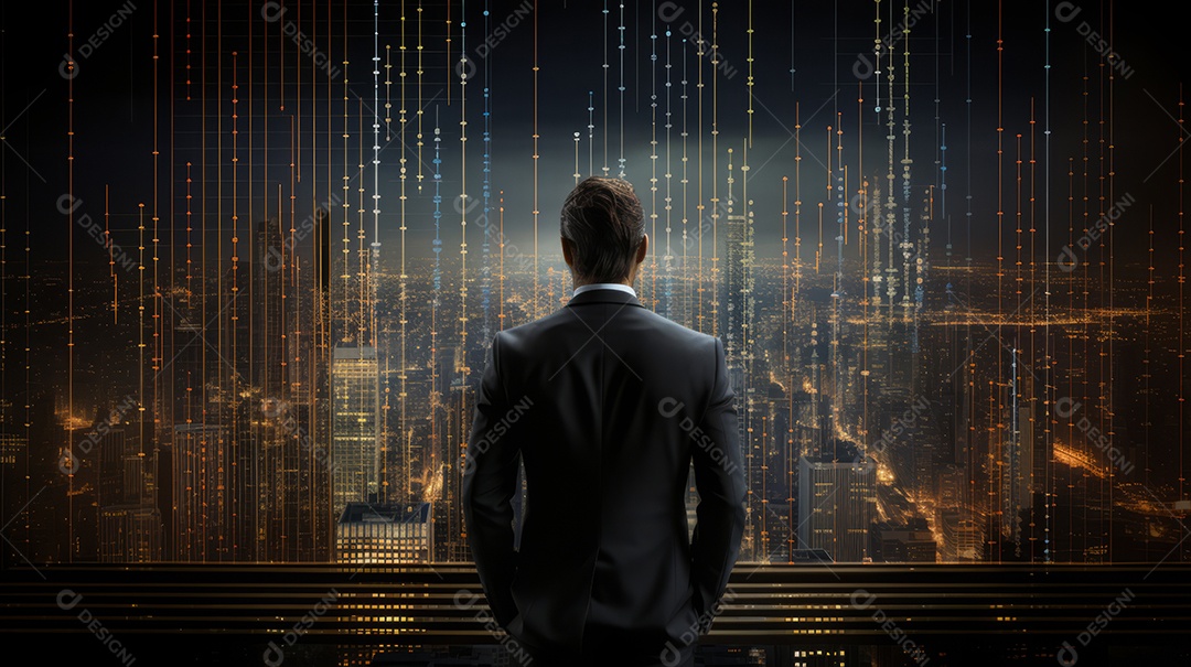 Um empresário na frente do forex.