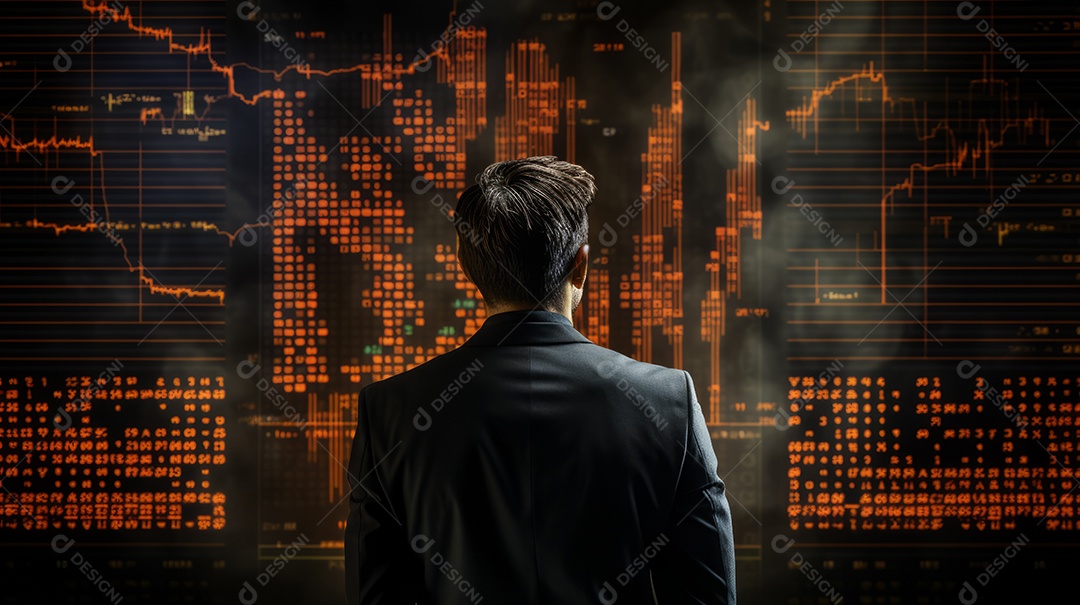 Um empresário na frente do forex.