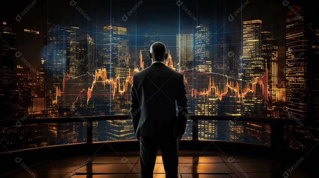 Um empresário na frente do forex.