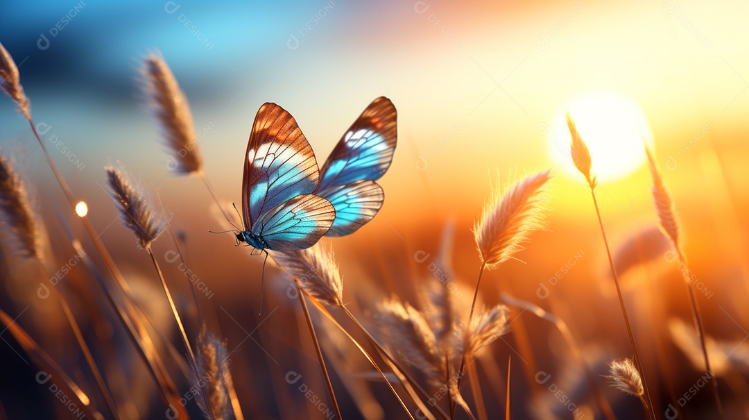 Paisagem de campo abstrata ao pôr do sol.