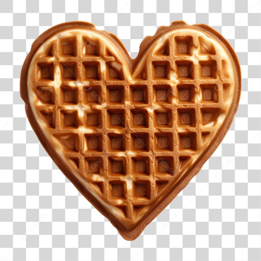 Waffles em Forma de Coração PNG Transparente