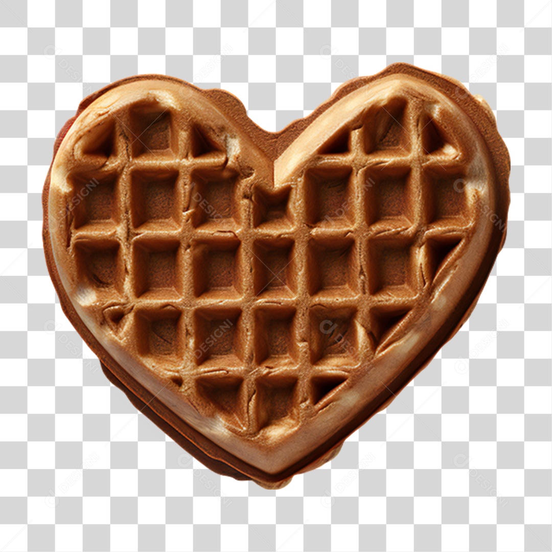 Waffles em Forma de Coração PNG Transparente