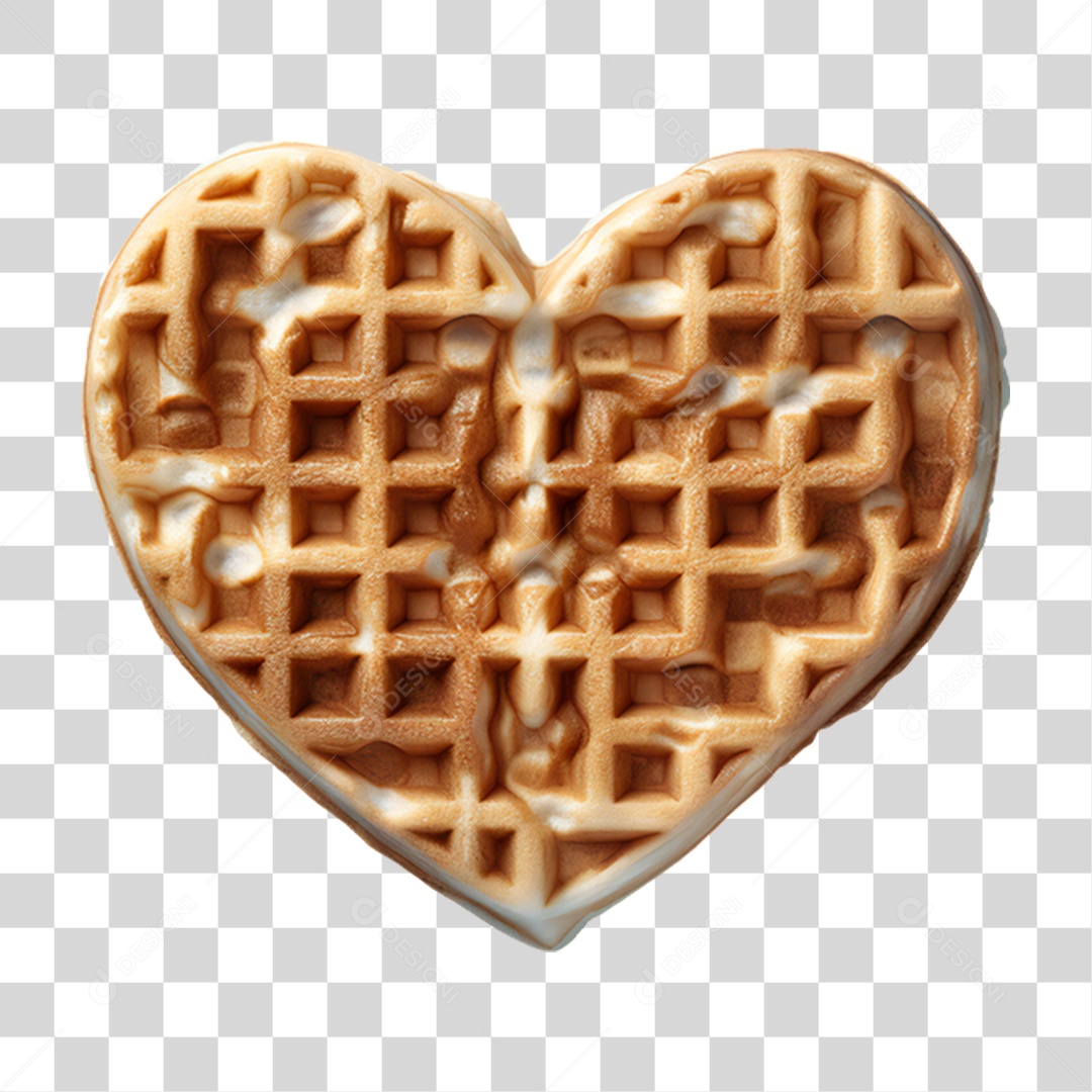 Waffles em Forma de Coração PNG Transparente
