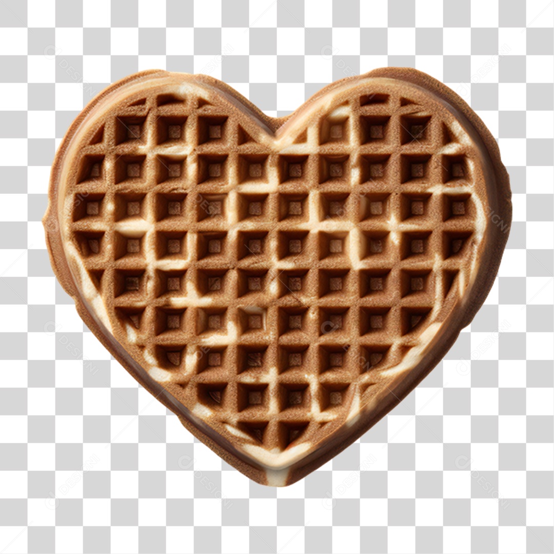 Waffles em Forma de Coração PNG Transparente