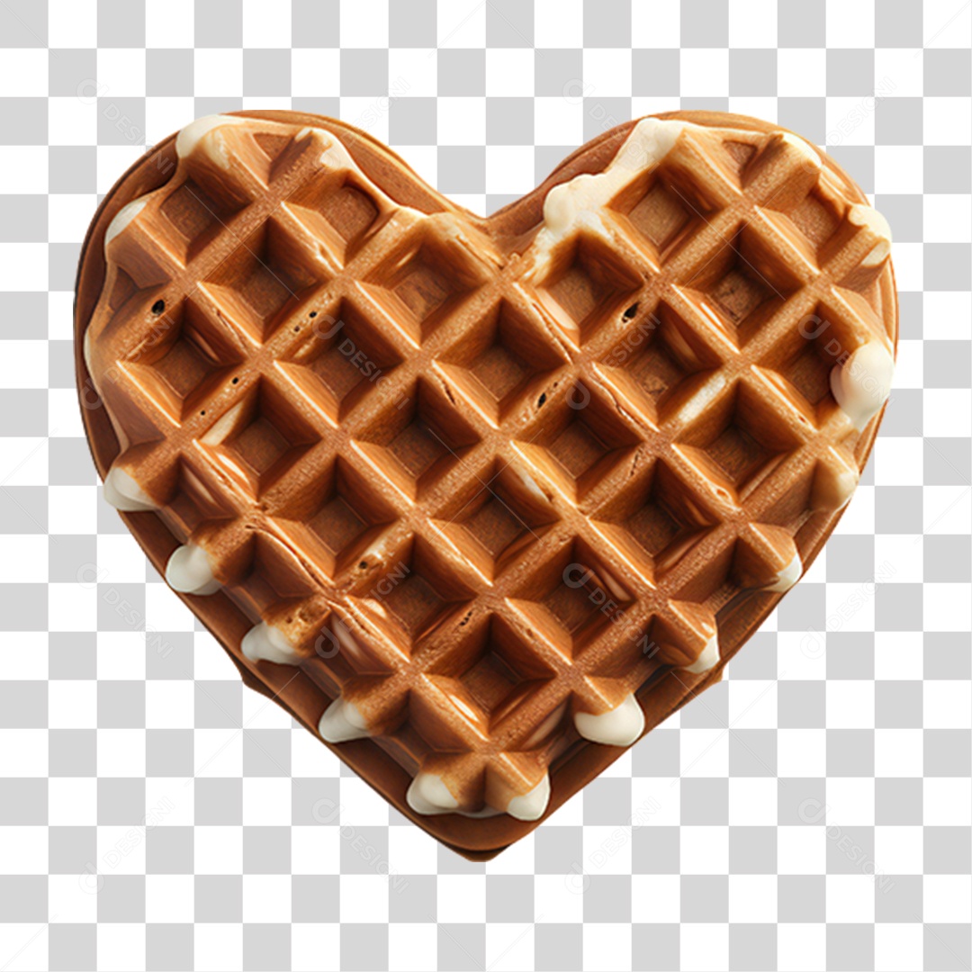 Waffles em Forma de Coração PNG Transparente