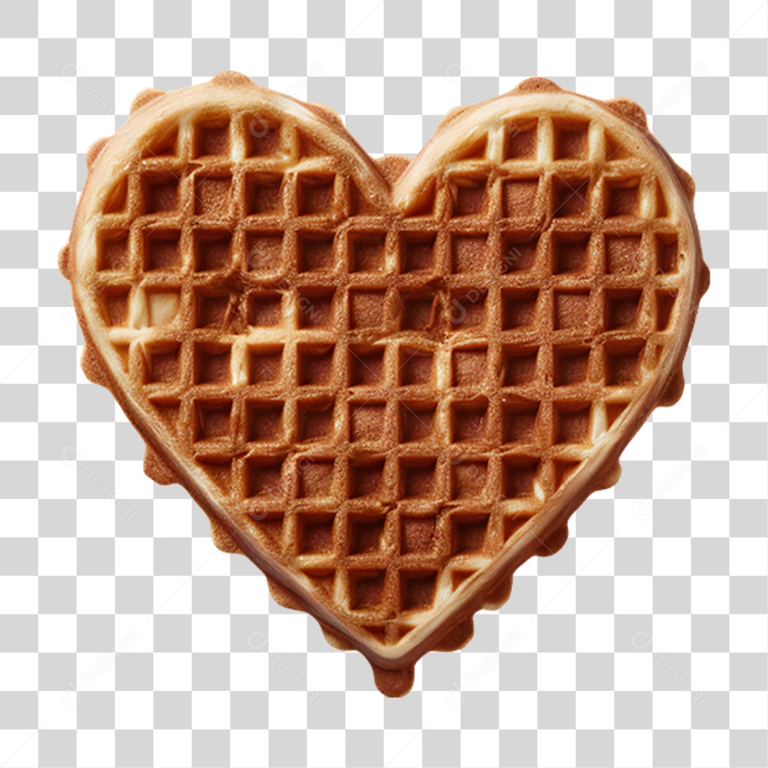 Waffles em Forma de Coração PNG Transparente