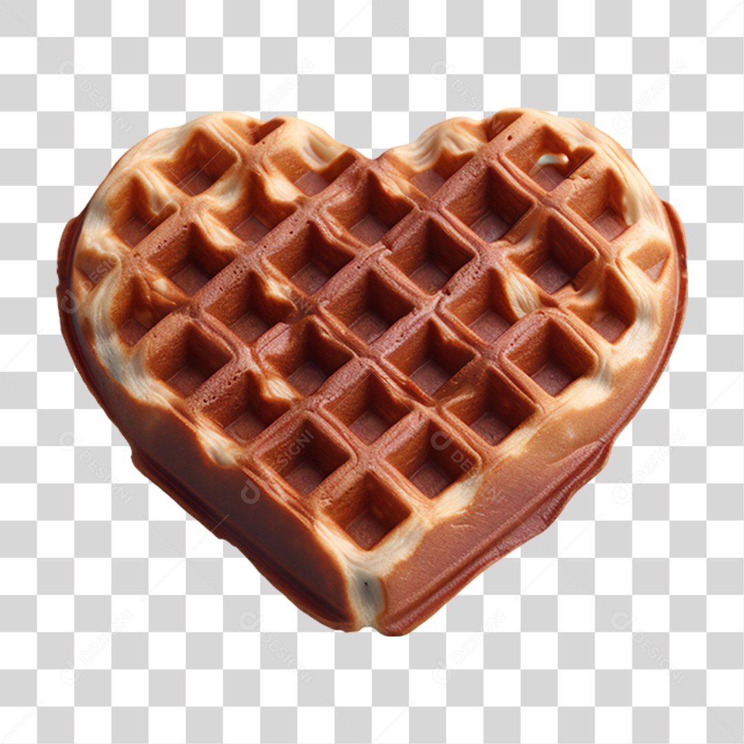 Waffles em Forma de Coração PNG Transparente