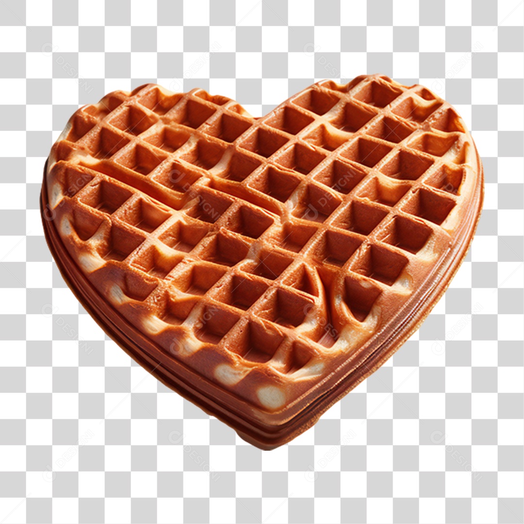 Waffles em Forma de Coração PNG Transparente