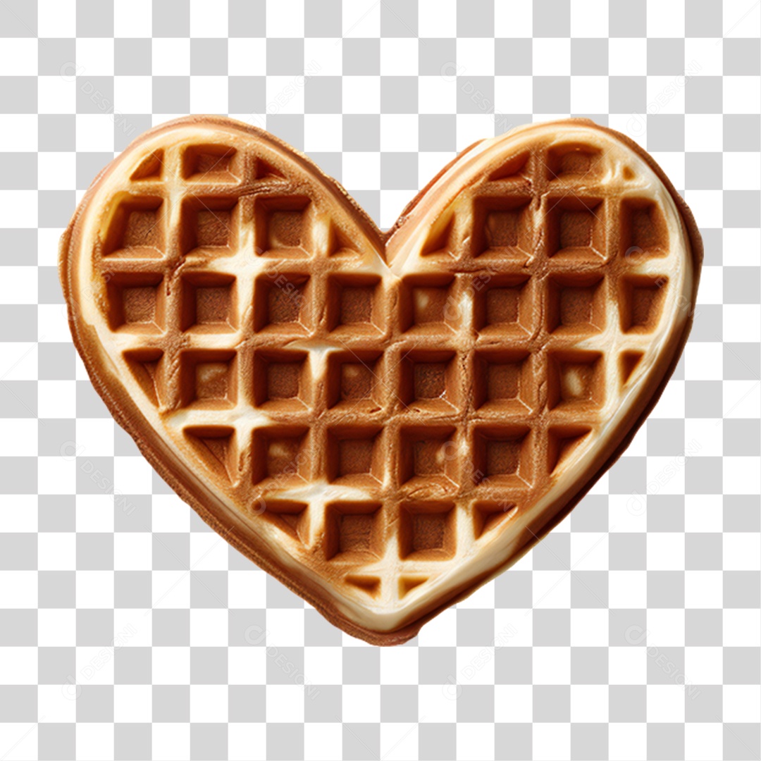 Waffles em Forma de Coração PNG Transparente