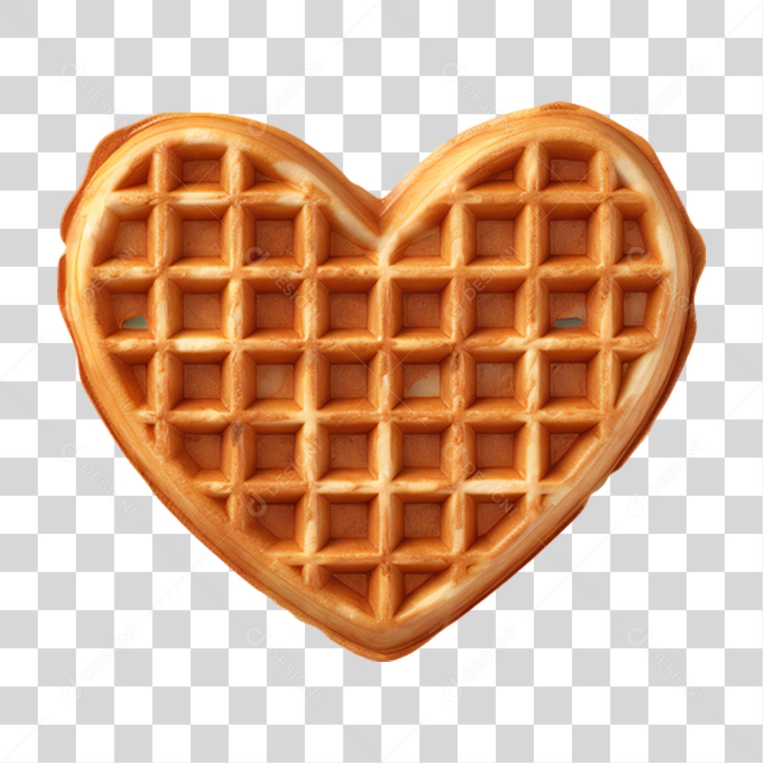 Waffles em Forma de Coração PNG Transparente