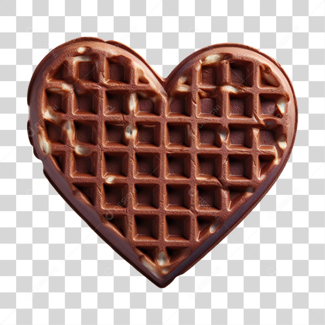 Waffles em Forma de Coração PNG Transparente