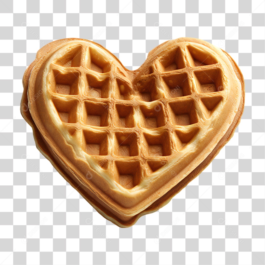 Waffles em Forma de Coração PNG Transparente
