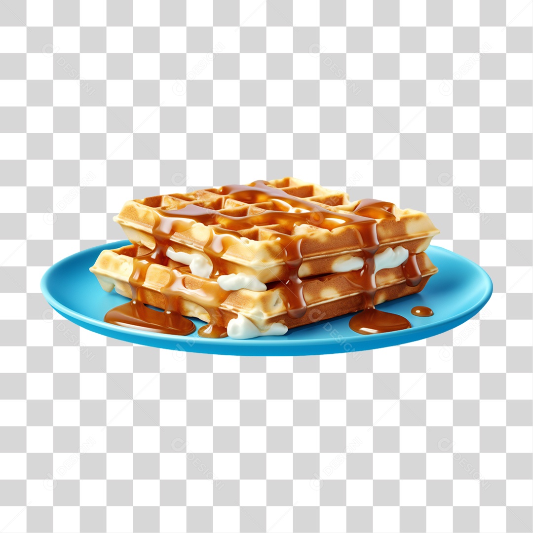 Waffles Com Calda PNG Transparente