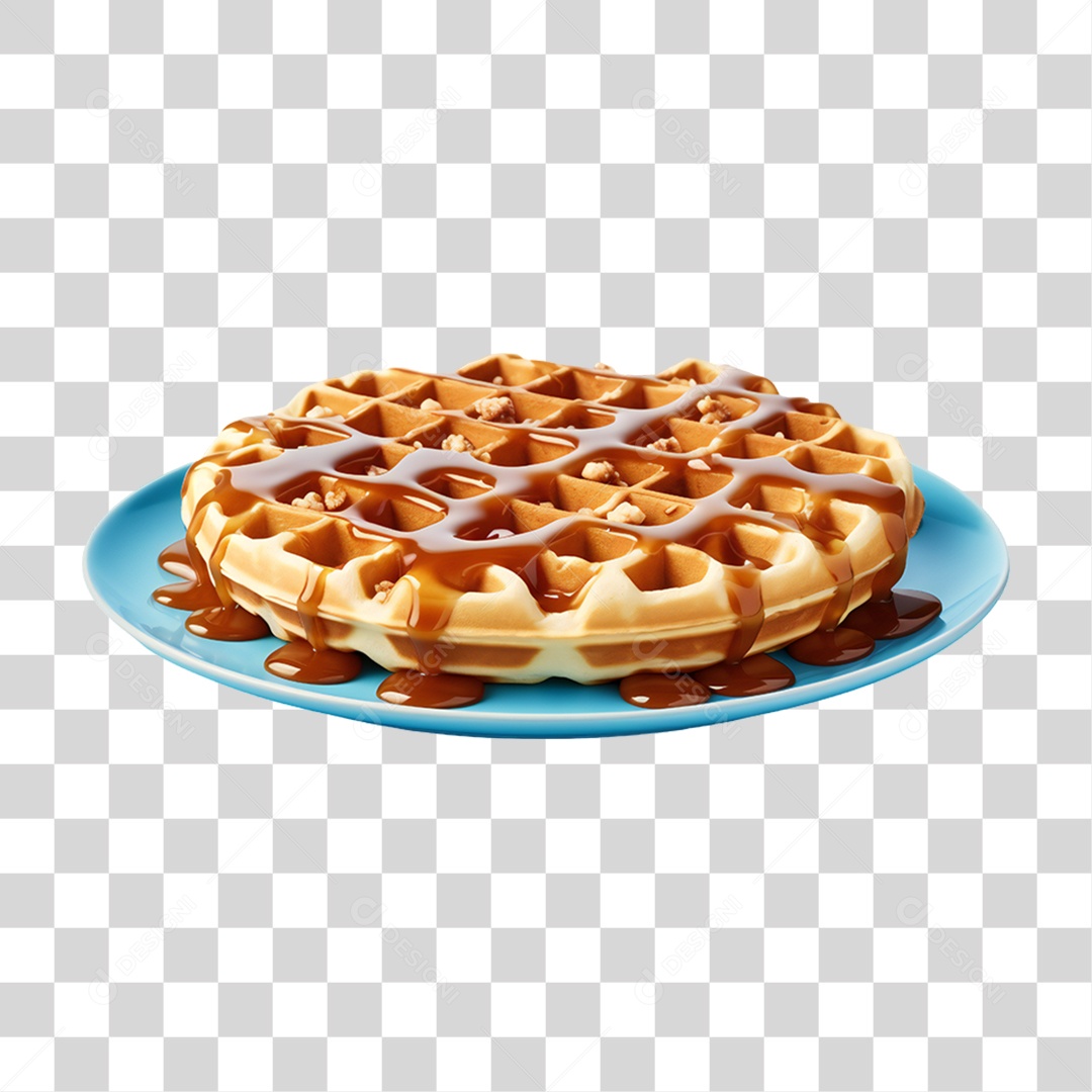 Waffles Com Calda PNG Transparente