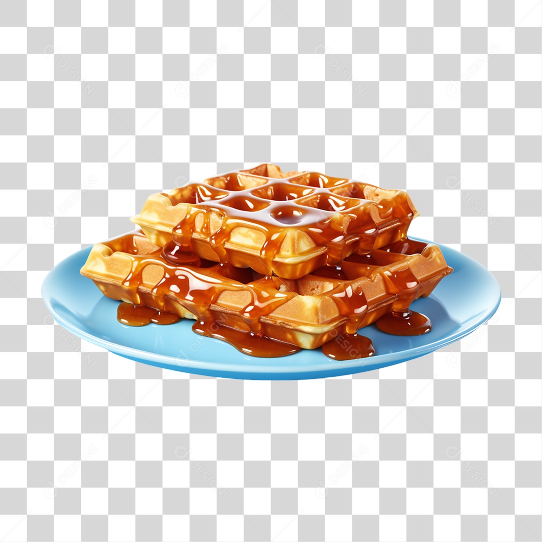 Waffles Com Calda PNG Transparente