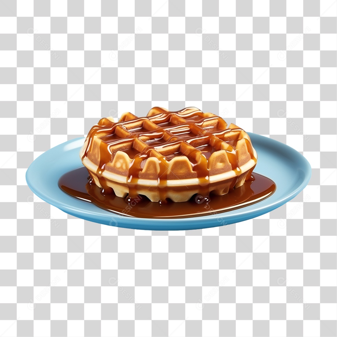 Waffles Com Calda PNG Transparente