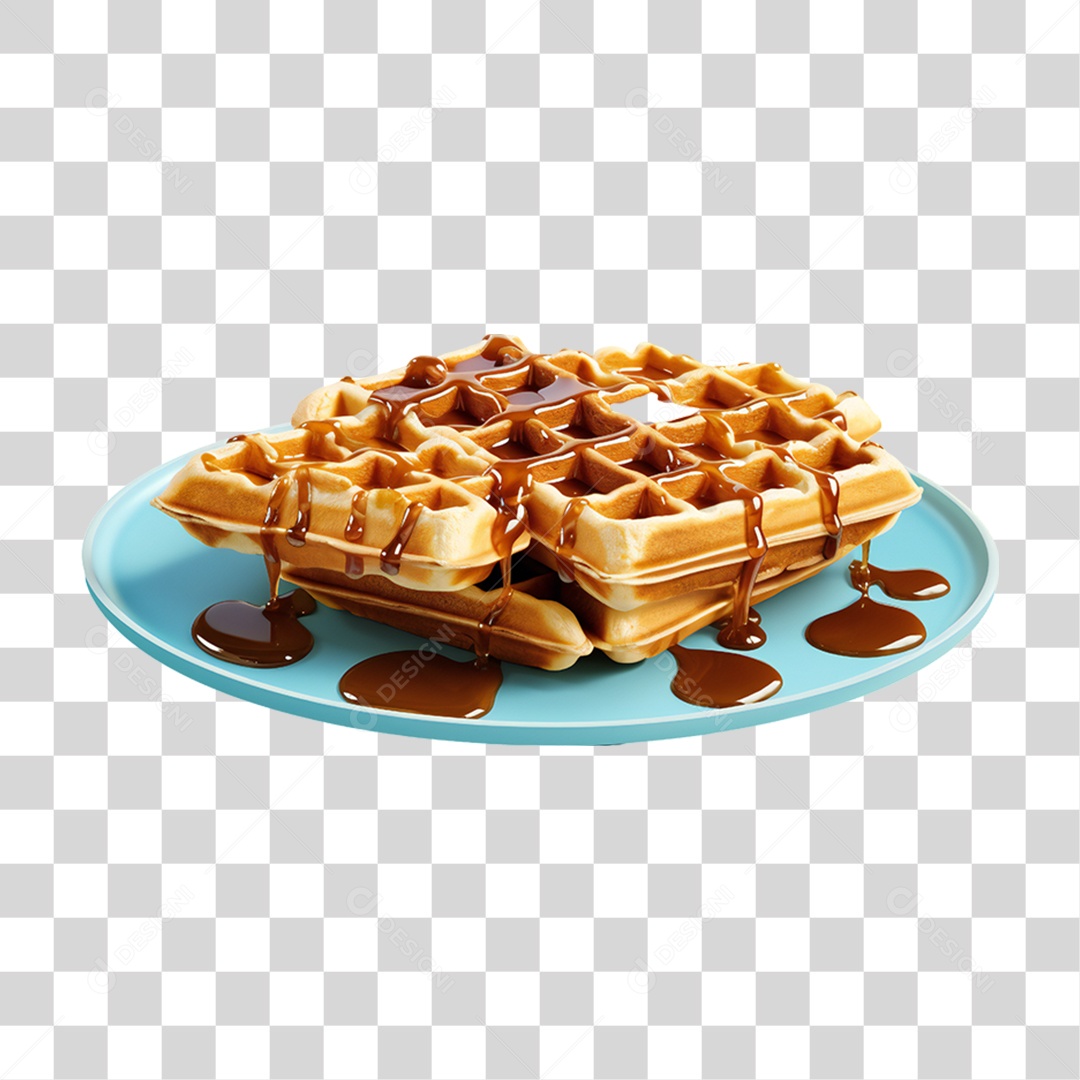 Waffles Com Calda PNG Transparente