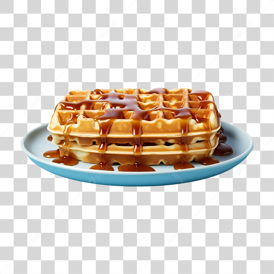 Waffles Com Calda PNG Transparente