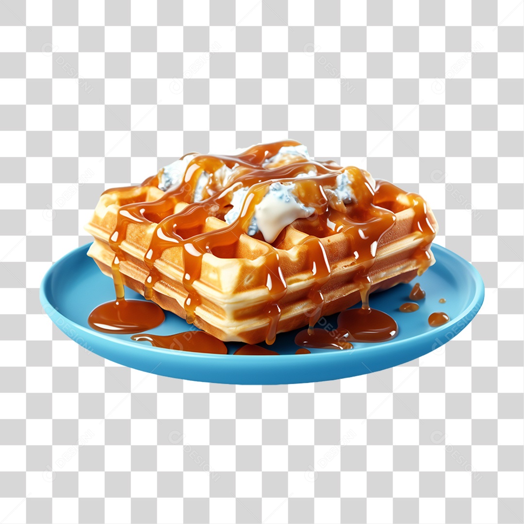 Waffles Com Calda PNG Transparente