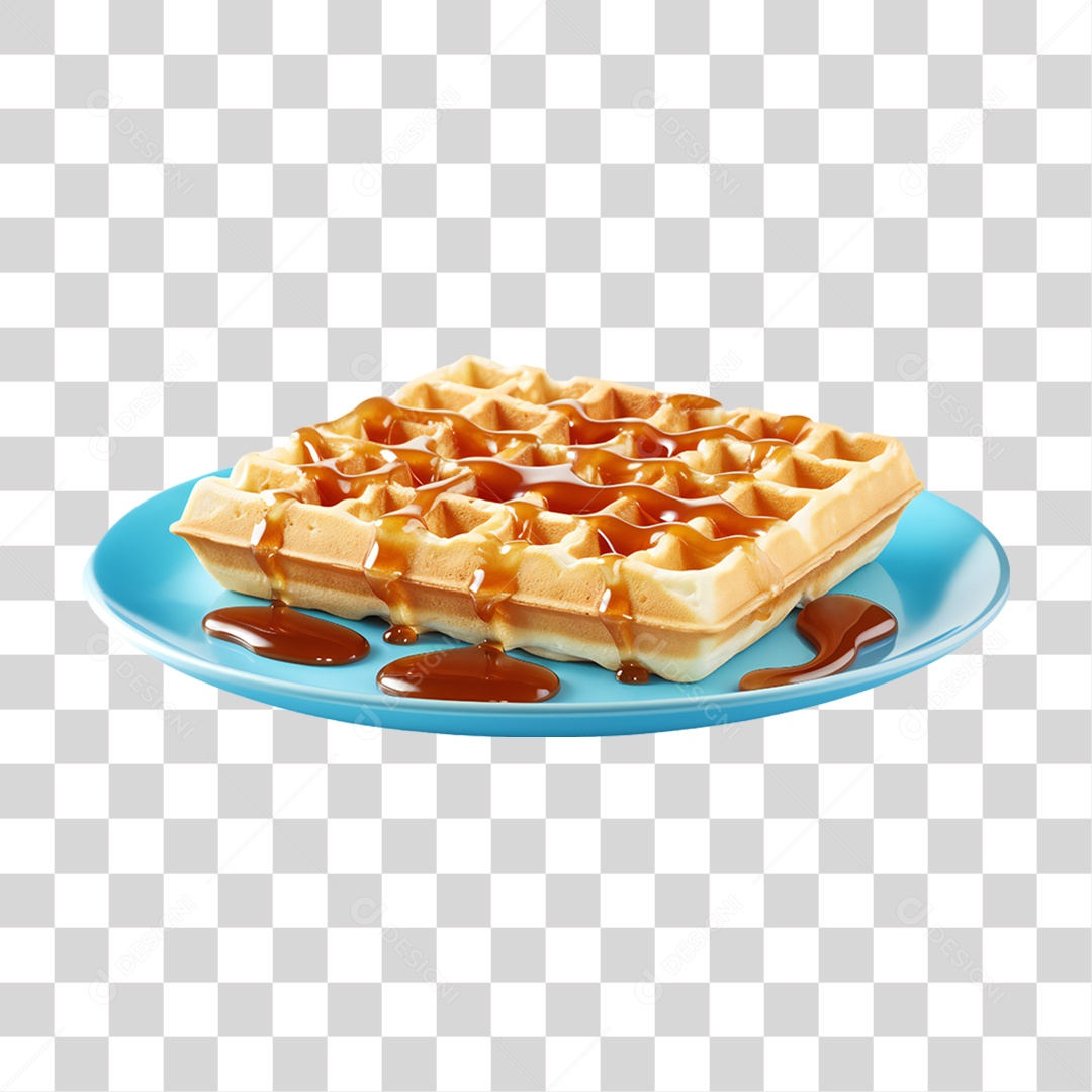 Waffles Com Calda PNG Transparente