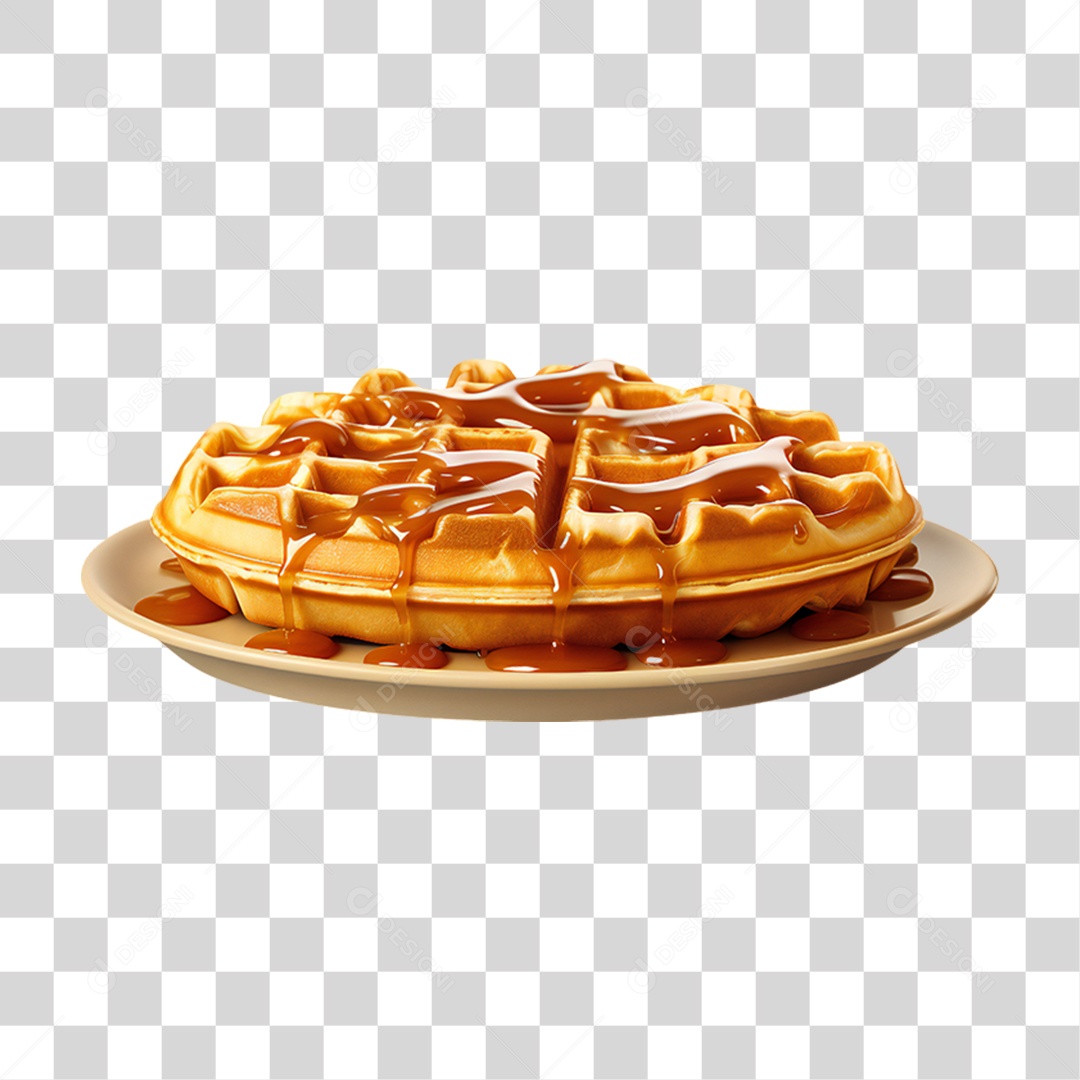 Waffles Com Calda PNG Transparente