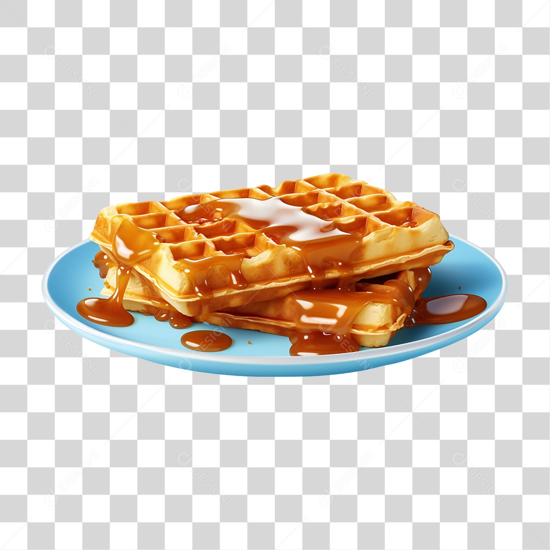 Waffles Com Calda PNG Transparente